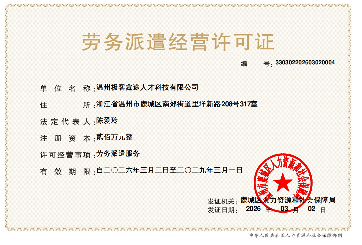 劳务派遣经营许可证